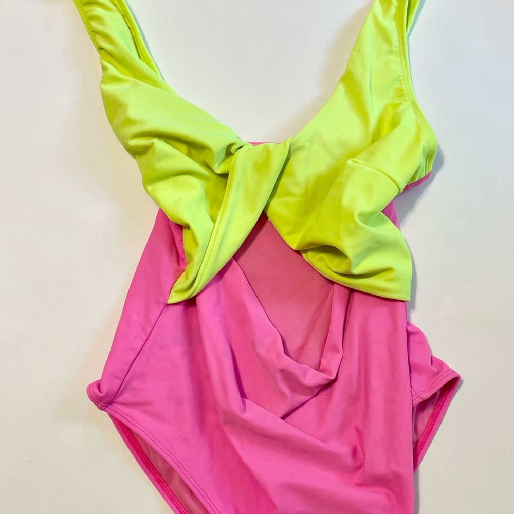 Asos Twist Front Color Block One Piece - image 2